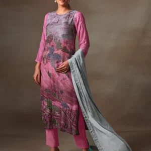 Zen Unstitched Kurta Set - Pink