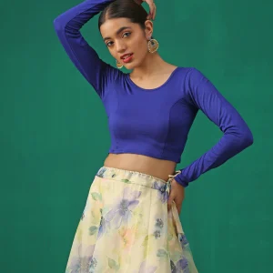 Cobalt Blue Stretch Blouse