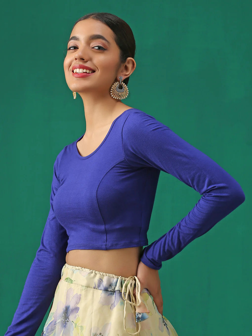 Cobalt Blue Stretch Blouse - Image 4